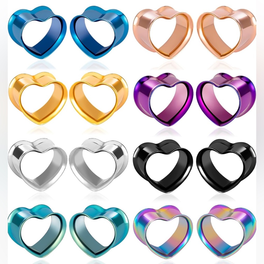 Heart-Shaped Multicolor Earrings Set